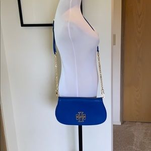 Tory Burch Blue Britten Clutch Chain Crossbody